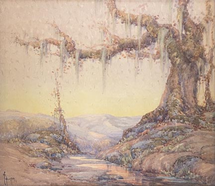 Grace Myrtle Allison Griffith 1885 - 1955, Oak and Stream, 1929  Watercolor on paper, 12 x 14  $2,400