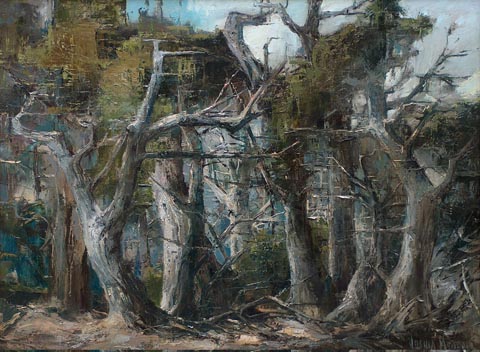 Joshua Meador, Forest Primeval Point Lobos State Park, Carmel  sold by Bodega Bay Heritage Gallery, private collection 