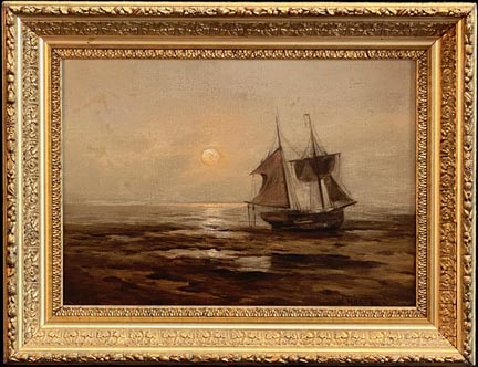 Nels Hagerup, Beached Schooner on the mudflats, San Francisco Bay
