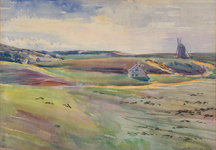 Arthu Merton Hazard Sunset on Cape Cod with Windmill