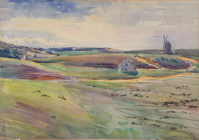 Arthur Merton Hazard, Sunset on Cape Cod, 1922. watercolor (title written on back)