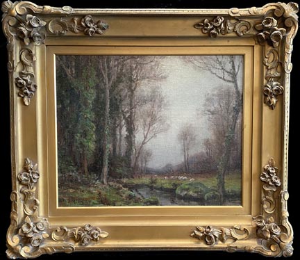 Anna Althea Hills Wooded Stream and Sheep