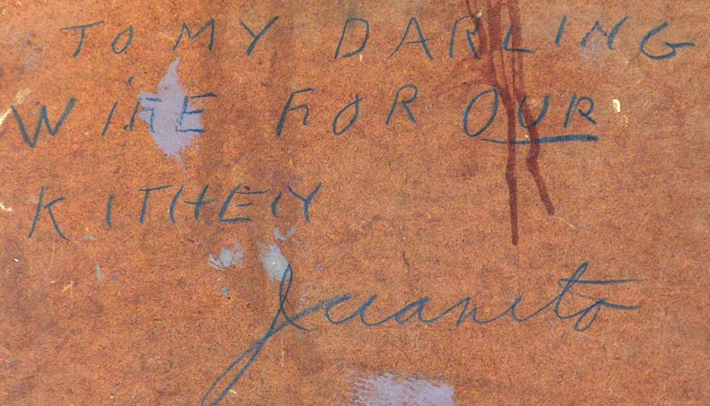 John W Hilton Red Chilies on a Blue Plate Verso