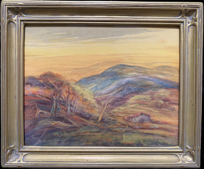 Elizabeth Hoen, watercolor of Sonoma Valley, 1899