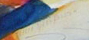 Thelma Speed Houston, Red and Blue Abstract / signature