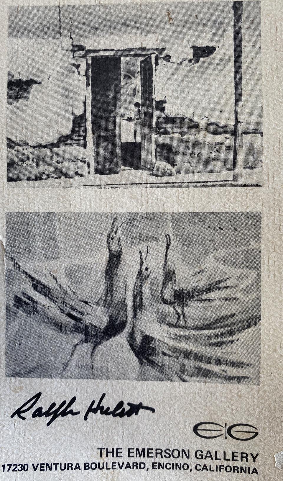 The Emerson Gallery Exhibition Brochure for a Ralph Hulett exhibtion held in the early 1960's, cover