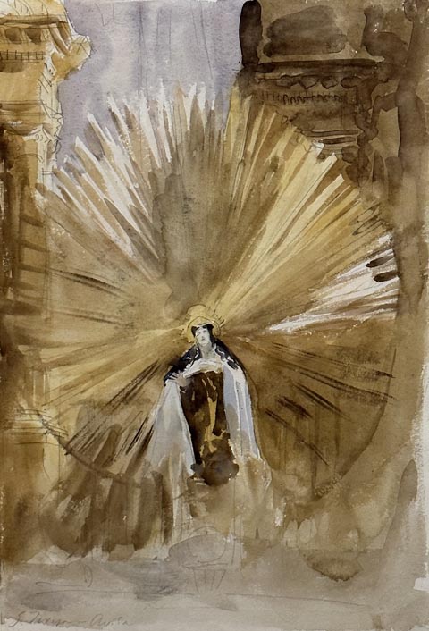 John Singer Sargent, Saint Teresa of Ávila, c1903 watercolor over graphite,  Fogg Museum, Harvard University, Cambridge, MA