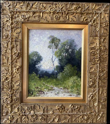 Carl Henrik Jonnevold 1856-1955, A Verdant Landscape  Oil on board, 8 x 10  $4,000 