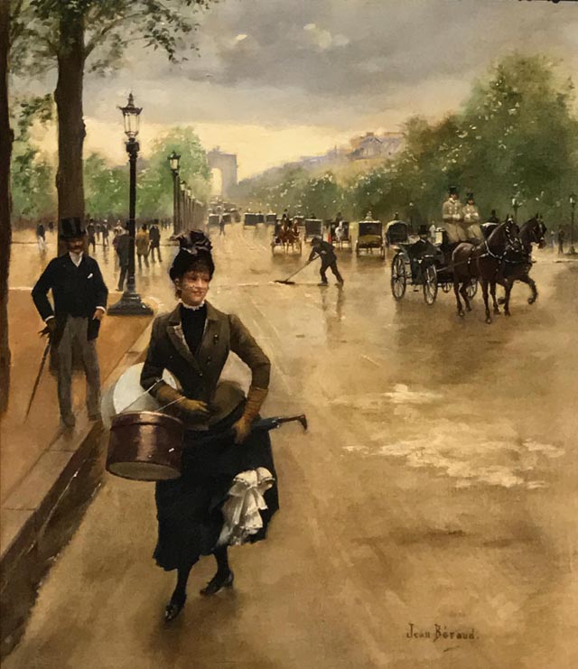 Jean Beraud, 1849-1935, Fashionable Woman on the Champs-Elysees, 1902  Private Collection