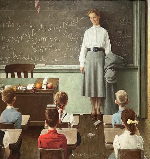 Norman Rockwell, Happy Birthday Miss Jones 1956 