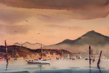 Robert Landry, Geese at Rivers End (Verso)