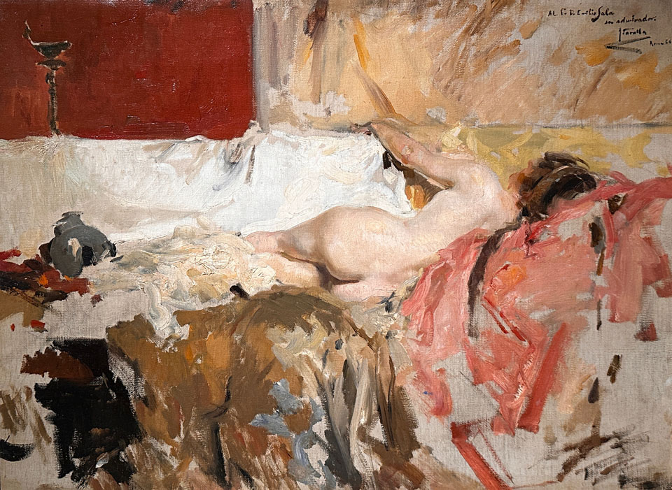 Joaquín Sorolla y Bastida 1863-1923, Bacchante (Female Nude from the Back) 1886, Museo de Arte de Ponce, Puerto Rico