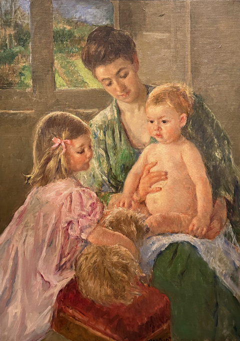 Mary Cassatt, Children Playing with a Dog 1907 oil on canvas, private collection, United States