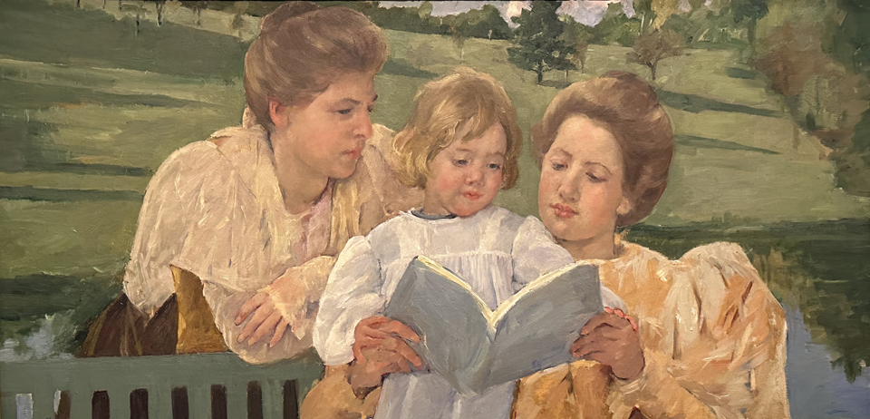 Mary Cassatt, Family Group Reading 1898 oil on canvas, Philadelphia Museum of Art