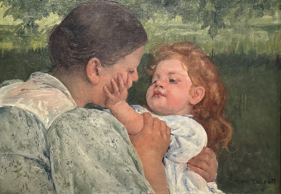 Mary Cassatt, Maternal Caress 1896 oil on canvas, Philadelphia Museum of Art 