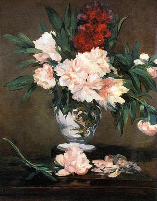 Manet Edouard Peonies on a Pedistal