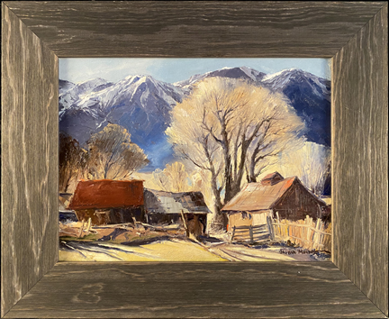 Joshua Meador 1911-1965, Bishop Barnyard # 683 Oil on linen, 12 x 16  $2,500