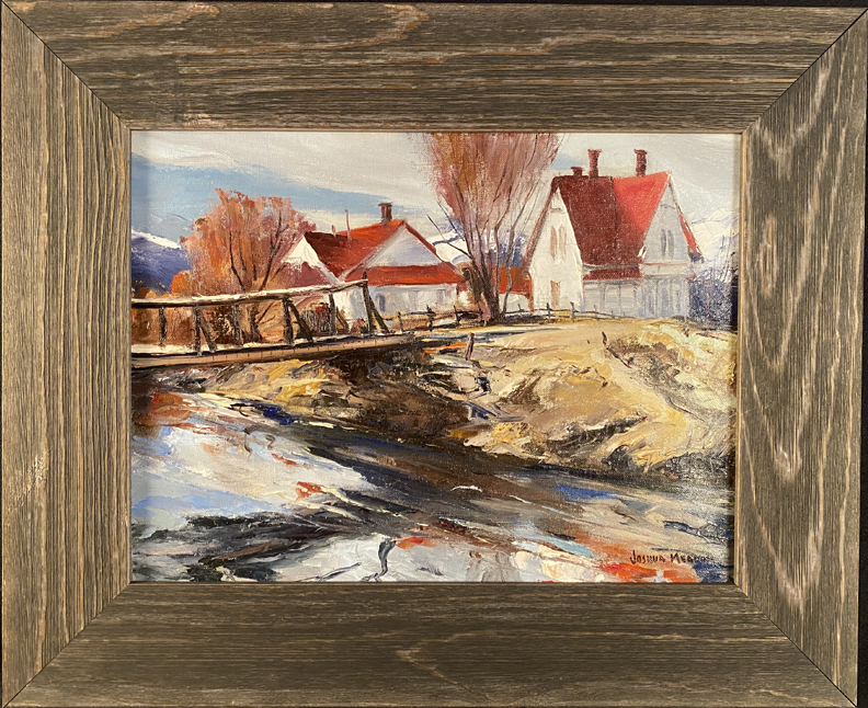 Joshua Meador 1911-1965, Bishop Ranch Bridge # 682 Oil on linen, 12 x 16  $2,500