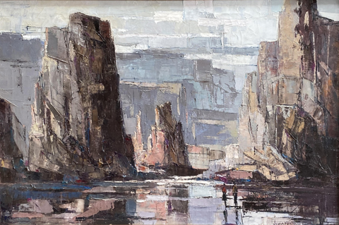 Joshua Meador, Cliff Shapes, 24 x 36 Meador Family Collection 