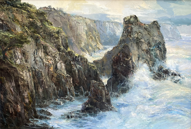 Joshua Meador 1911-1965,  Genesis  (near Meador's home in Caspar 1960-65) Oil on Linen, 27 x 40 $9,500 