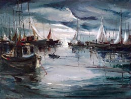 Joshua Meador Inner Harbor (Bodega Bay) 18 x 24