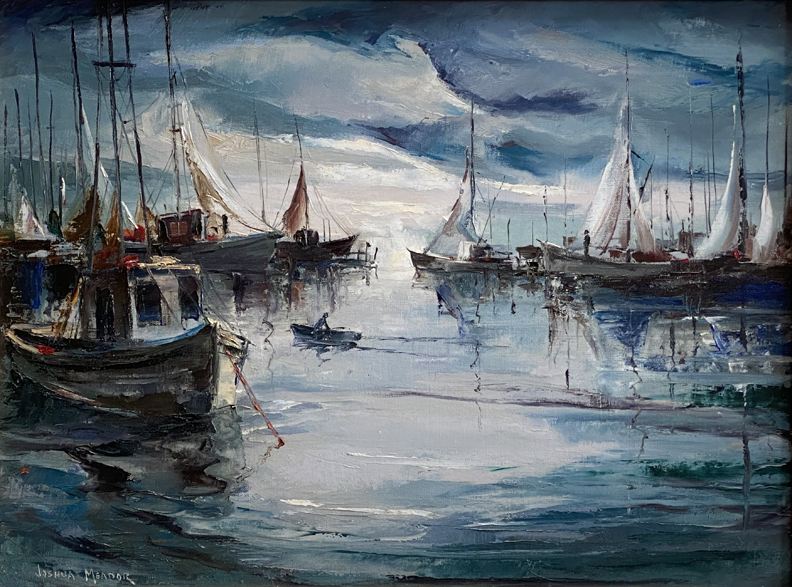 Joshua Meador 1911-1965, "Inner Harbor" (Bodega Bay) Painting #813 Oil on Linen, 18 x 24  $6,000