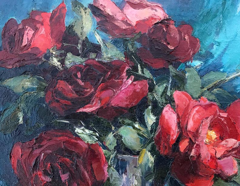 Joshua Meador Red Roses Still Life