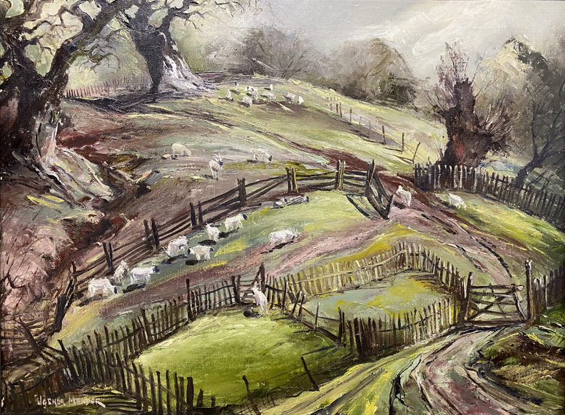 Joshua Meador 1911-1965, Side of a Hill, oil on linen, 18 x 24, $6,000