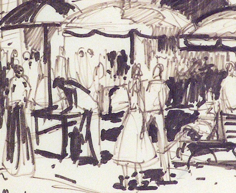 Joshua Meador Sketch Outdoor Market Closeup