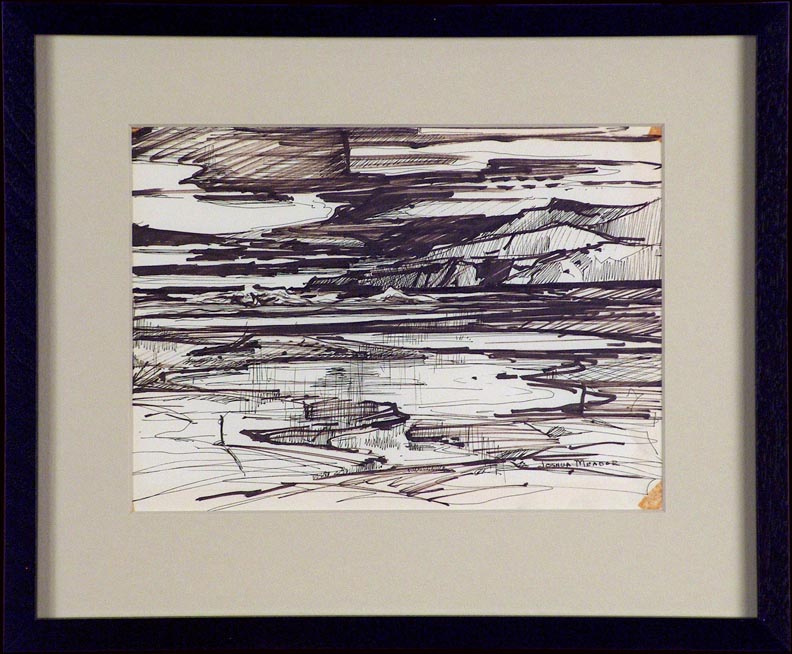 Joshua Meador Sketch Sonoma Coast With Frame