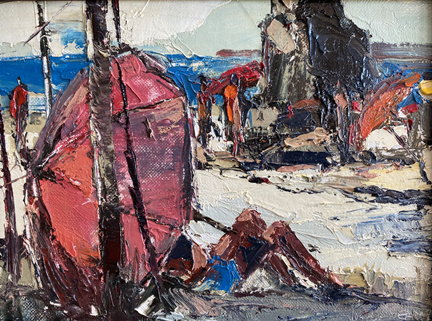 Joshua Meador, 1911-1965, Sunshade, oil on board, 6x8, $1,500