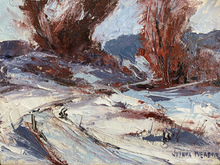 Joshua Meador 1911-1965, Wintertide Oil on board, 6 x 8 $1,500 