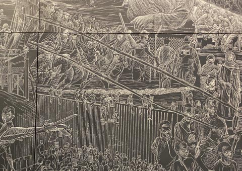Economic refugees crossing our borders, the courage and desparation of immigrants risking crossing the border, the horrors of ICE agents rounding up, caging refugees, even separating children from their  parents.