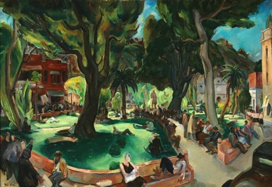 Phil Dike Sunday Afternoon in th Plaza de Los Angeles 1939