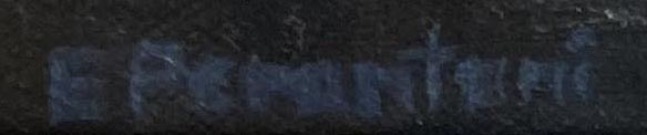 Ellen Perantoni, Abstract, Village on a River / signature