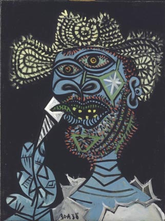 Pablo Picasso Self Portrait in a Straw Hat 1930