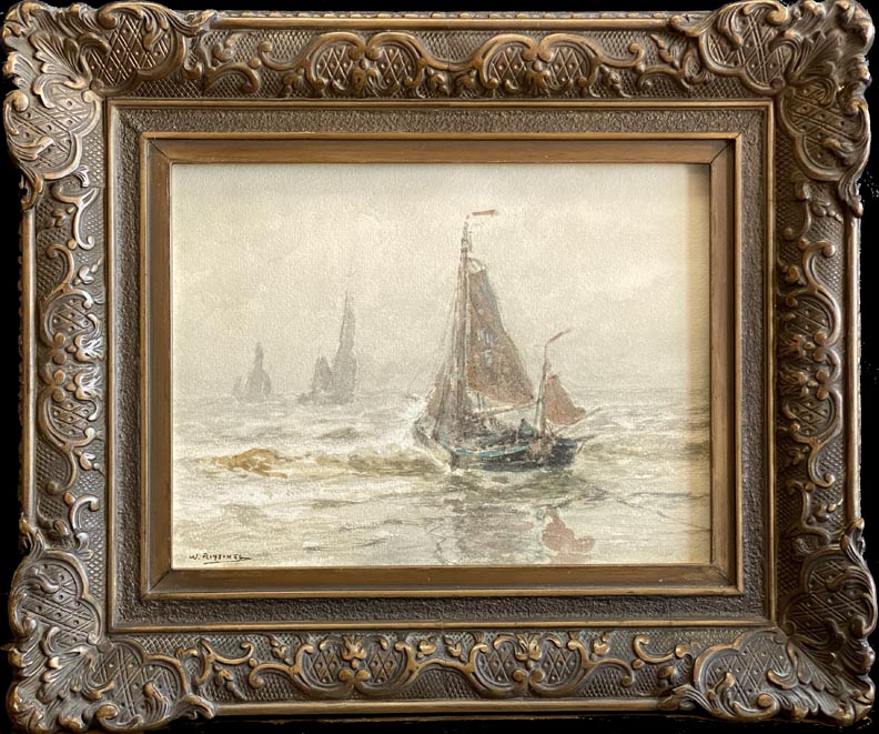 Wiliam Ritschel, Dutch Pinks in the Surf, early 1890's, Katwijk, Holland