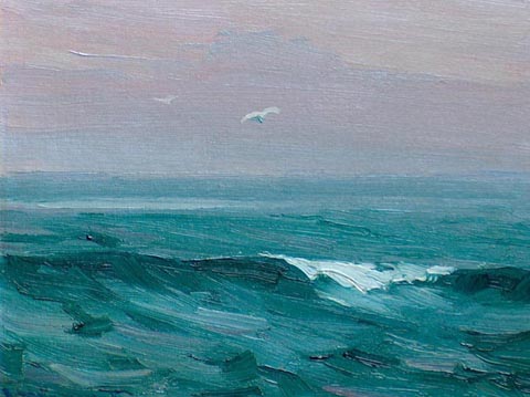 Jean Mannheim, Sunset Glow, oil on canvas board, 12 x 15 1/2