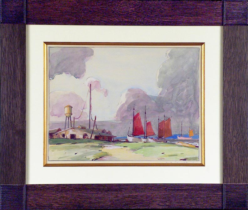 Karl Schmidt, Sailboats on a Beach