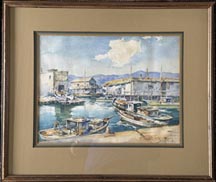 Davis Francis Schwartz, Fishing Boats Dockside SF
