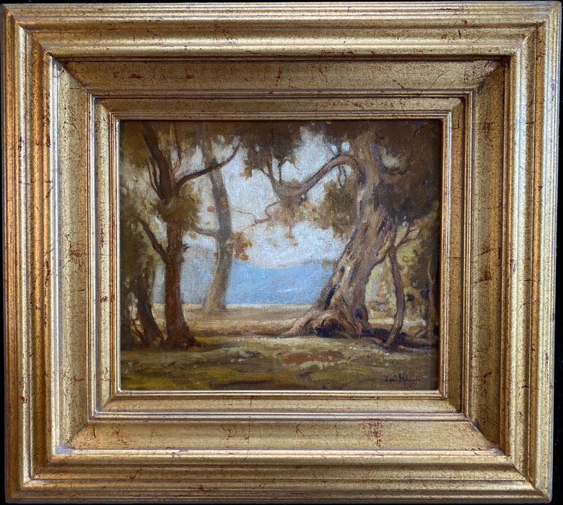 Davis Francis Schwartz, California landscape with trees, 1935