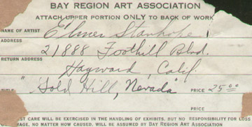 Elmer Stanhope Maynard House Gold Hill Nevada Label Verso