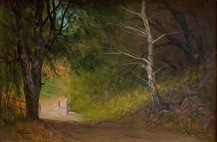 James Everett Stuart, Roadway between Oak and Bay Trees, Marin County, 1916