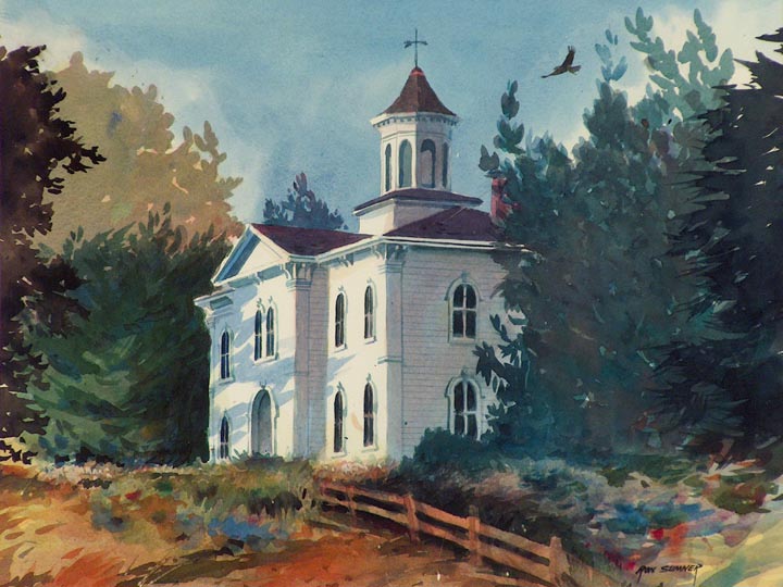 Ron Sumner, the Schoolhouse from the Allfred Hitchcock film movie The Birds