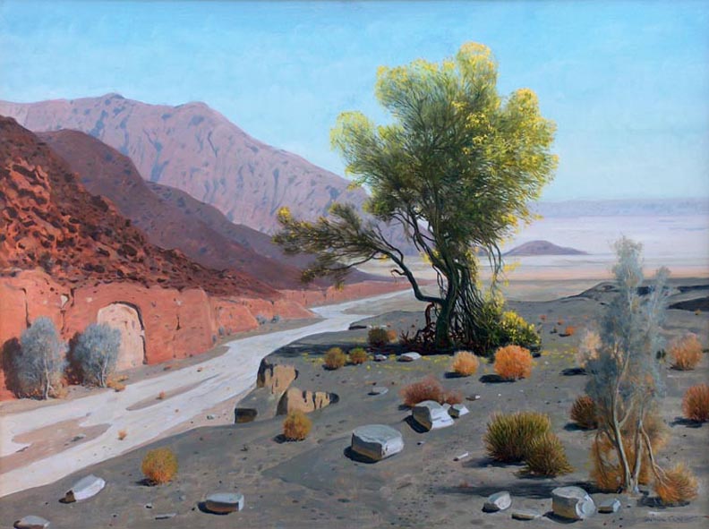 James Swinnerton, Smoke Tree Wash, 30 x 40, oil on linen