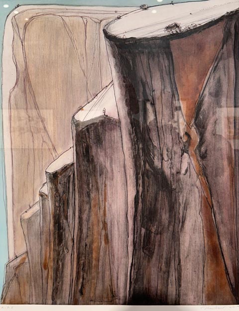 Wayne Thiebaud, Canyon Bluffs, Aquatint