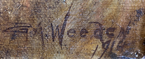 George Arnold Weeden, Coastal Hills, 1914 / signature