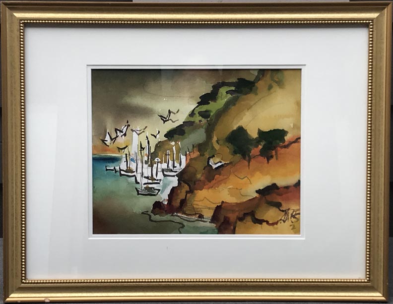 Milford Zornes Catalina Coast with frame